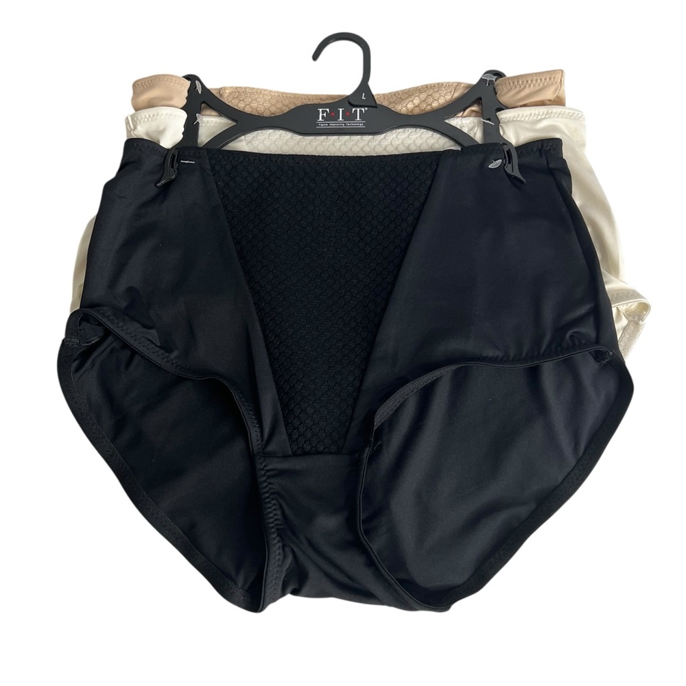 F.I.T. Figure Improving Technology Women’s High-Waisted Briefs Lot/3 Multi Color